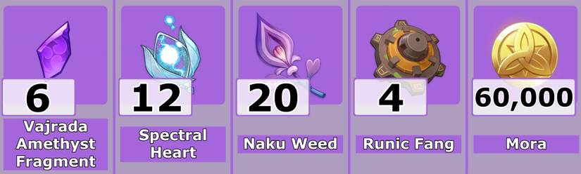 Level 50 Ascension Mats Kuki Shinobu - Genshin Impact