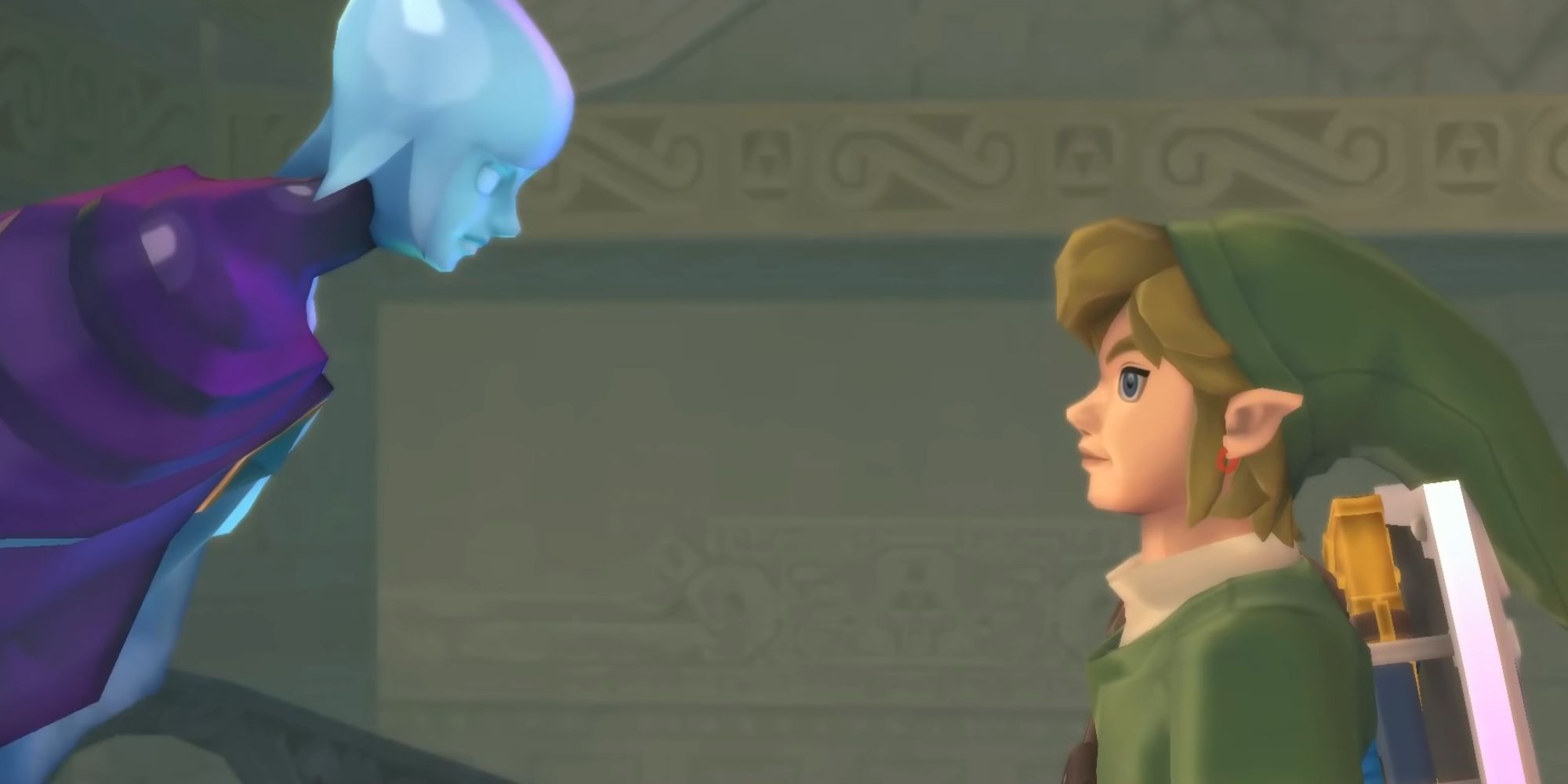 Link says goodbye to Fi as she's sealed away in the Master Sword.