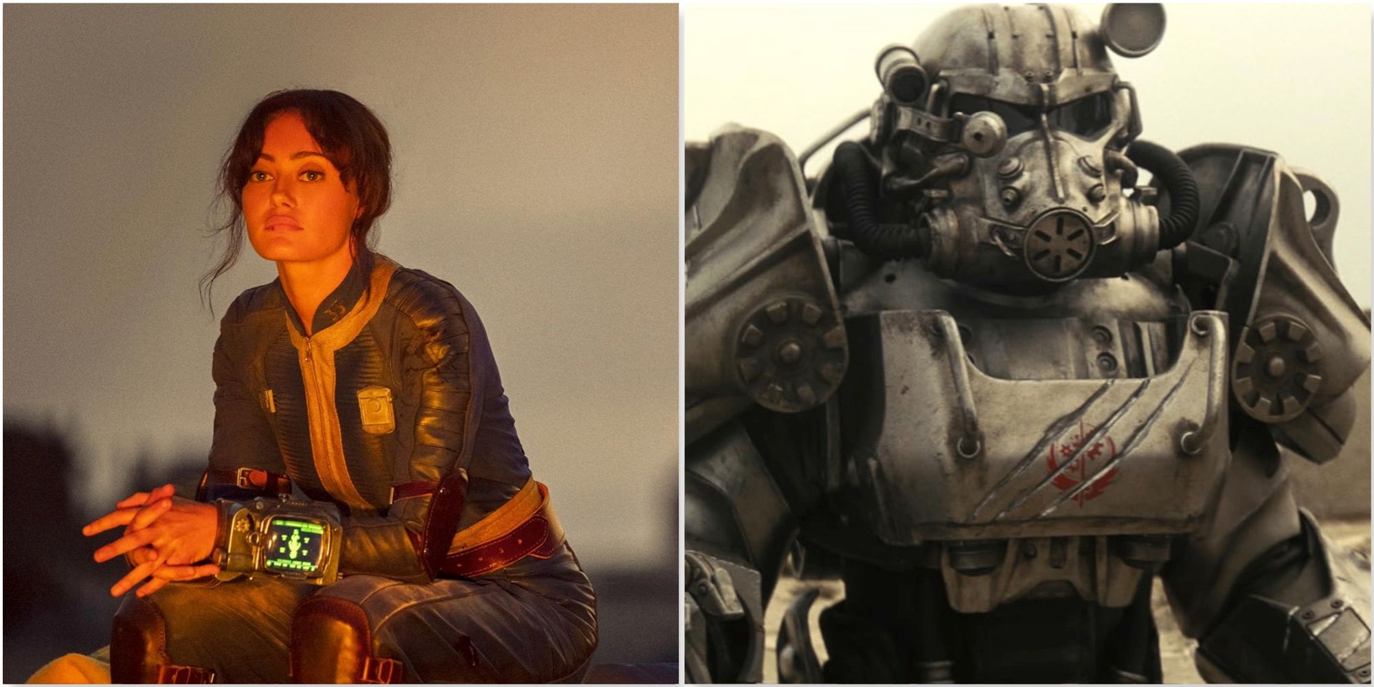 Lucy and Maximus in Power Armor in Amazon’s Fallout Show