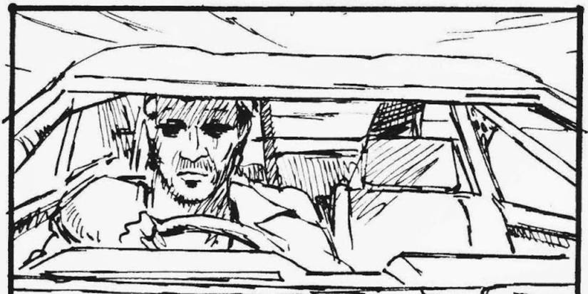 Max in the Interceptor in concept art for Mad Max Autorama