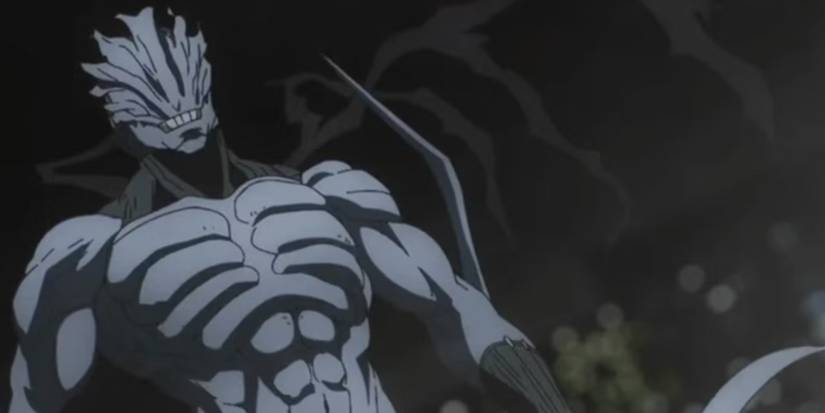 Mahito standing triumphantly in his true form in Jujutsu Kaisen