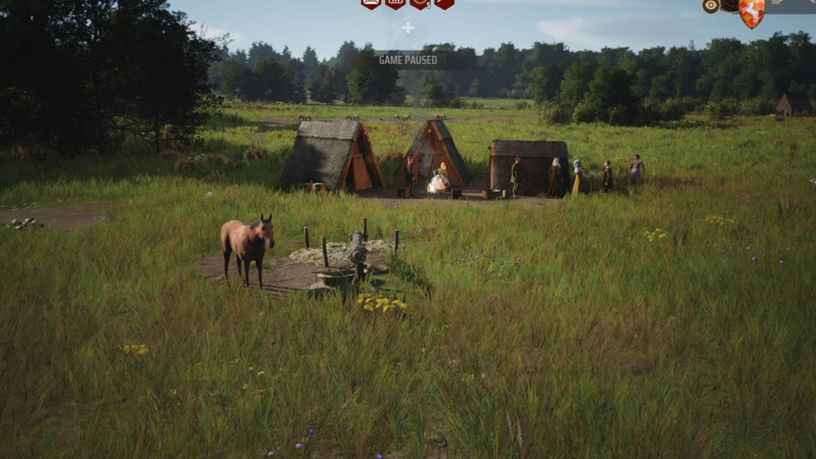 A horse in Manor Lords