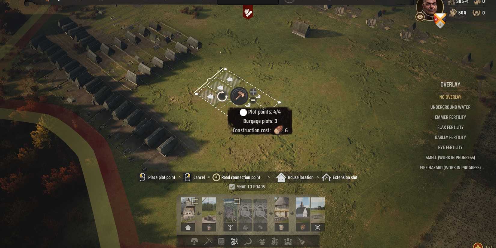 Rotating a burgage plot in Manor Lords