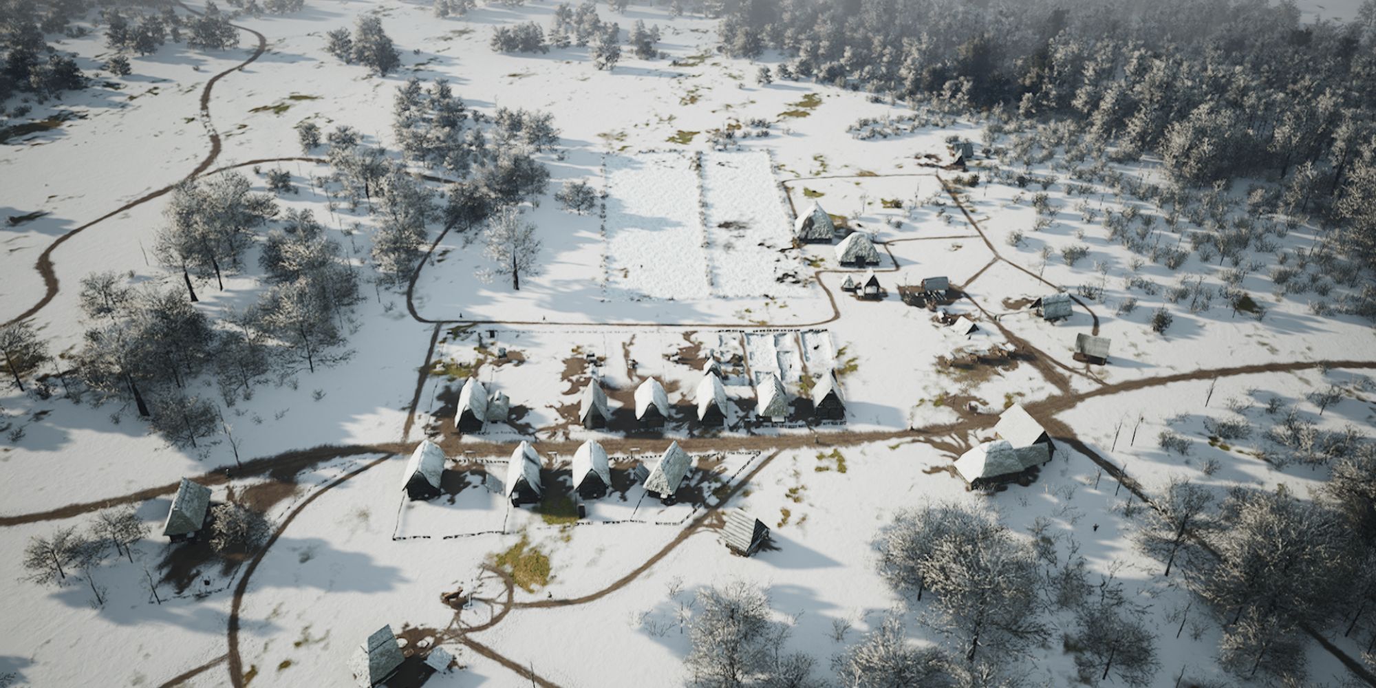 Small Village In Winter In Manor Lords 