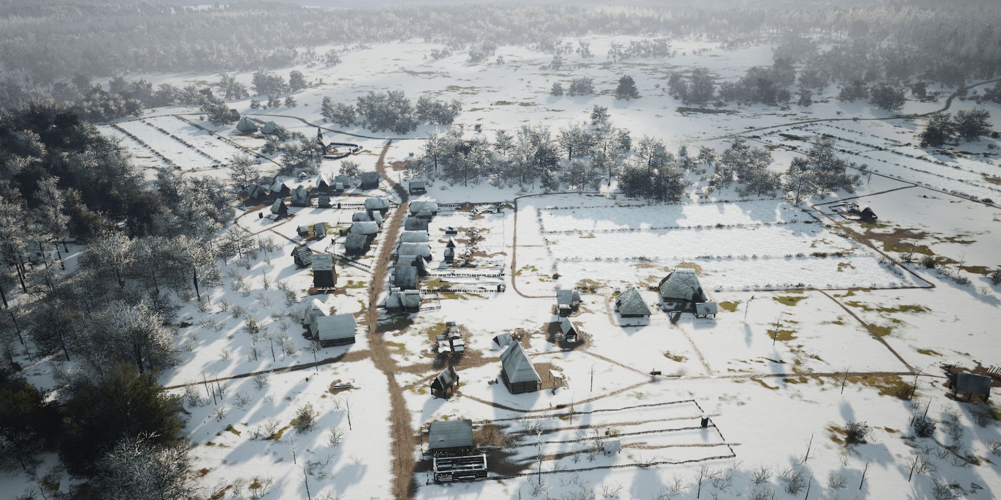 Manor Lords Village in Winter