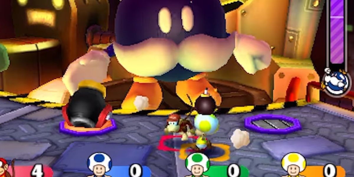 players engaging in a boss battle with king bob-omb
