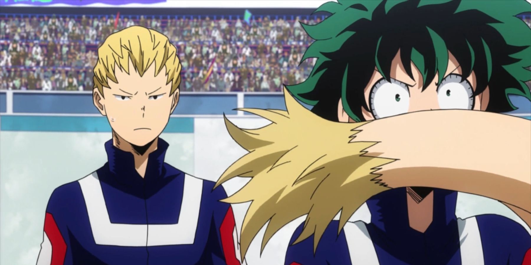 Mashirao Ojiro with Izuku Midoriya in My Hero Academia