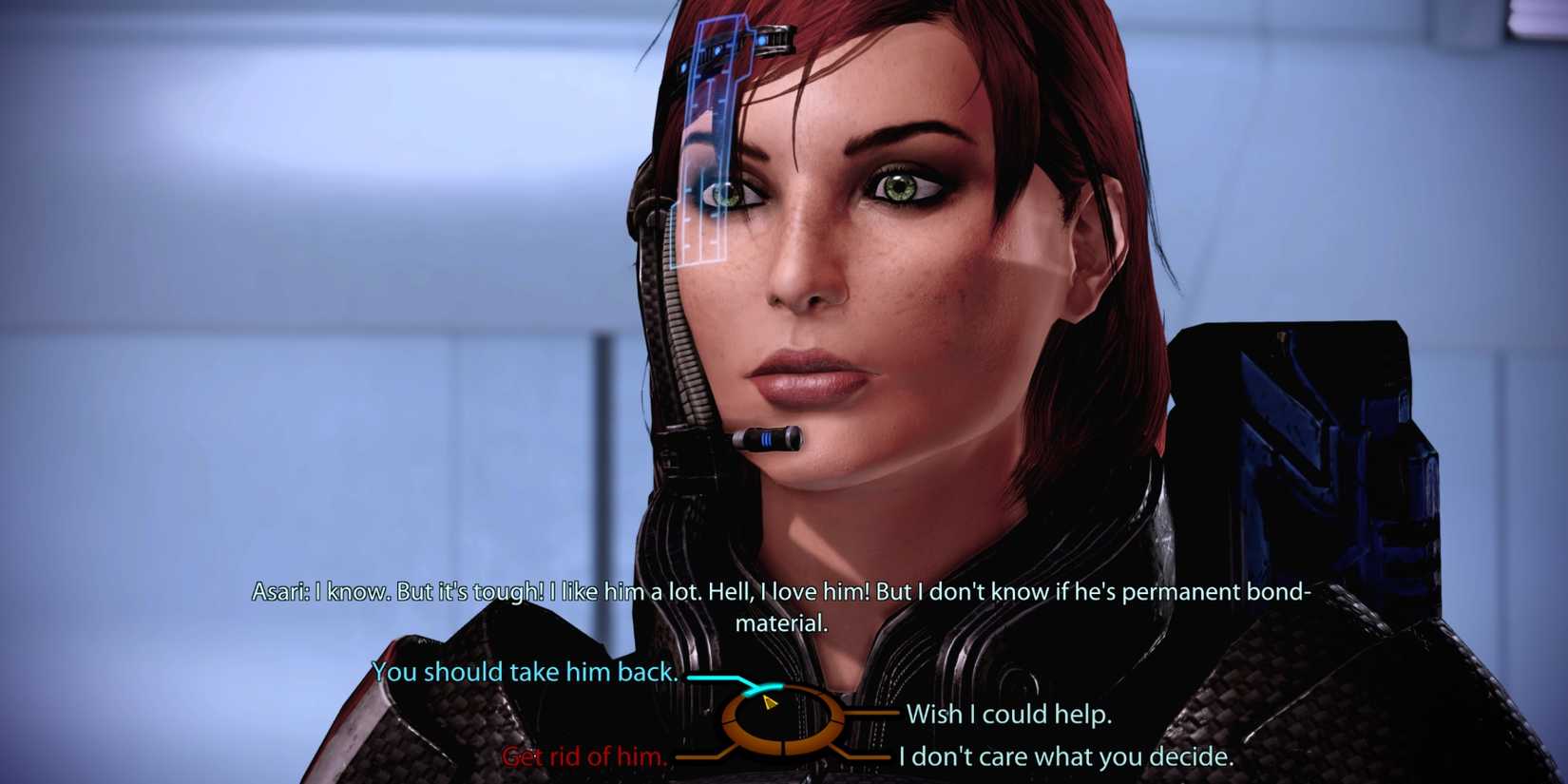 deciding whether the asari should take the krogan back