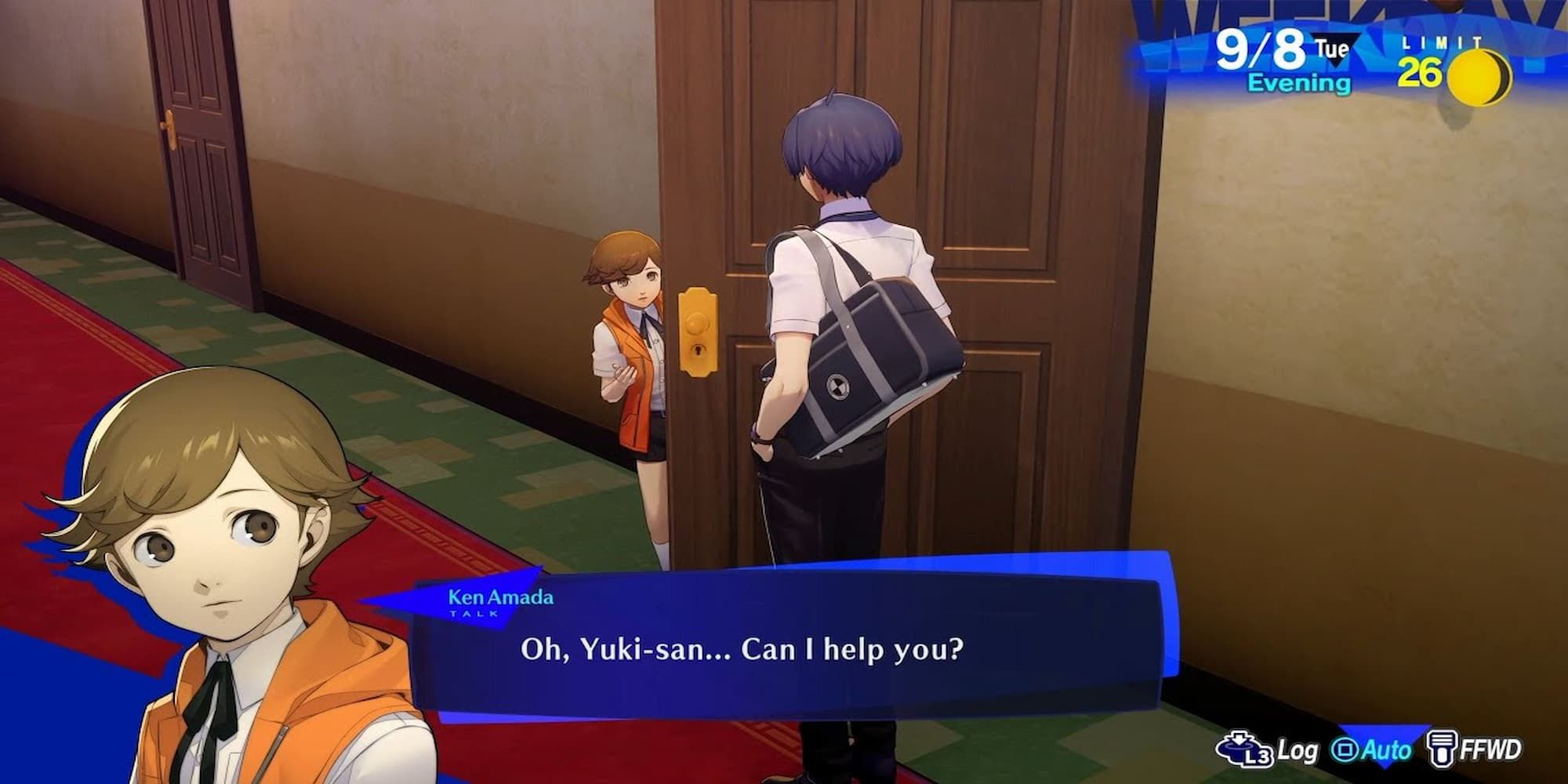 The Protagonist Meeting Ken Outside His Room 