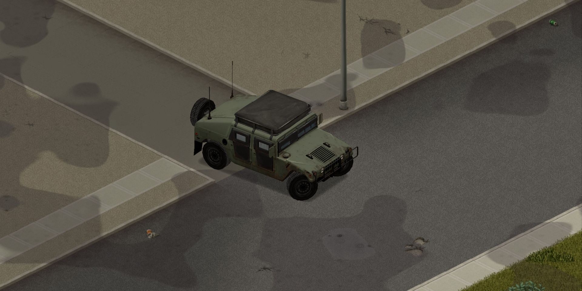 military vehicle on road 