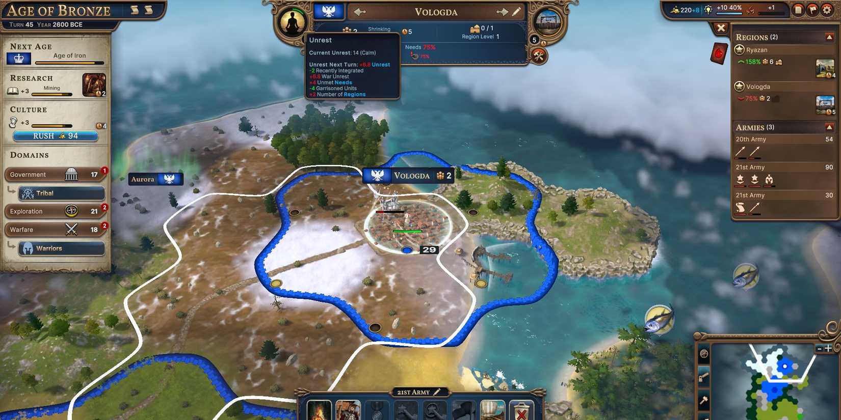 A city in Millennia struggling to produce enough food