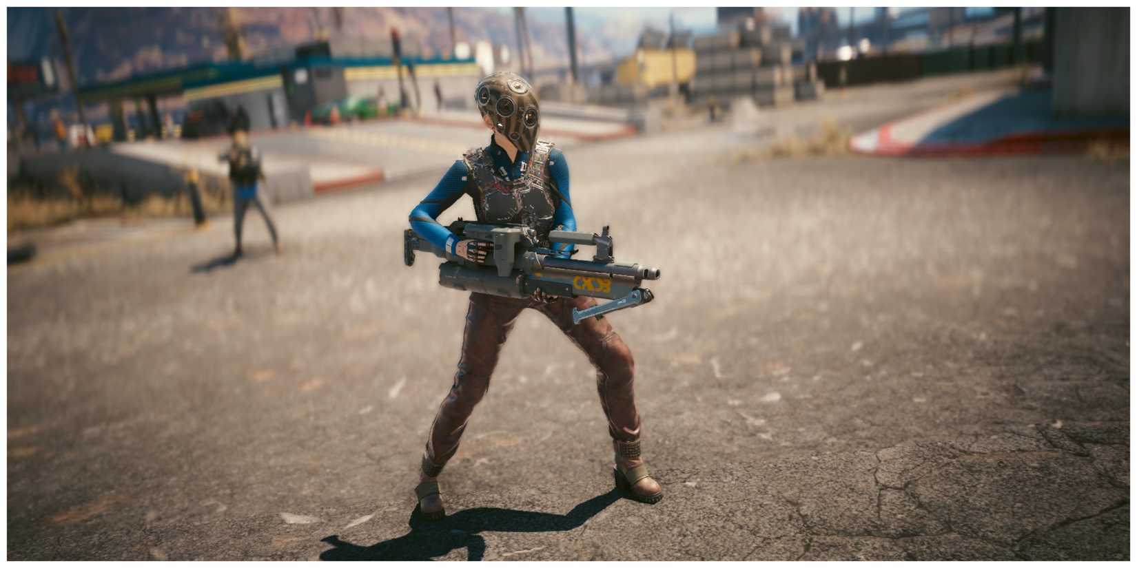 V wielding the M2067 Defender LMG