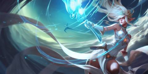 Janna Creating A Whirlwind In in her League of Legends splash art
