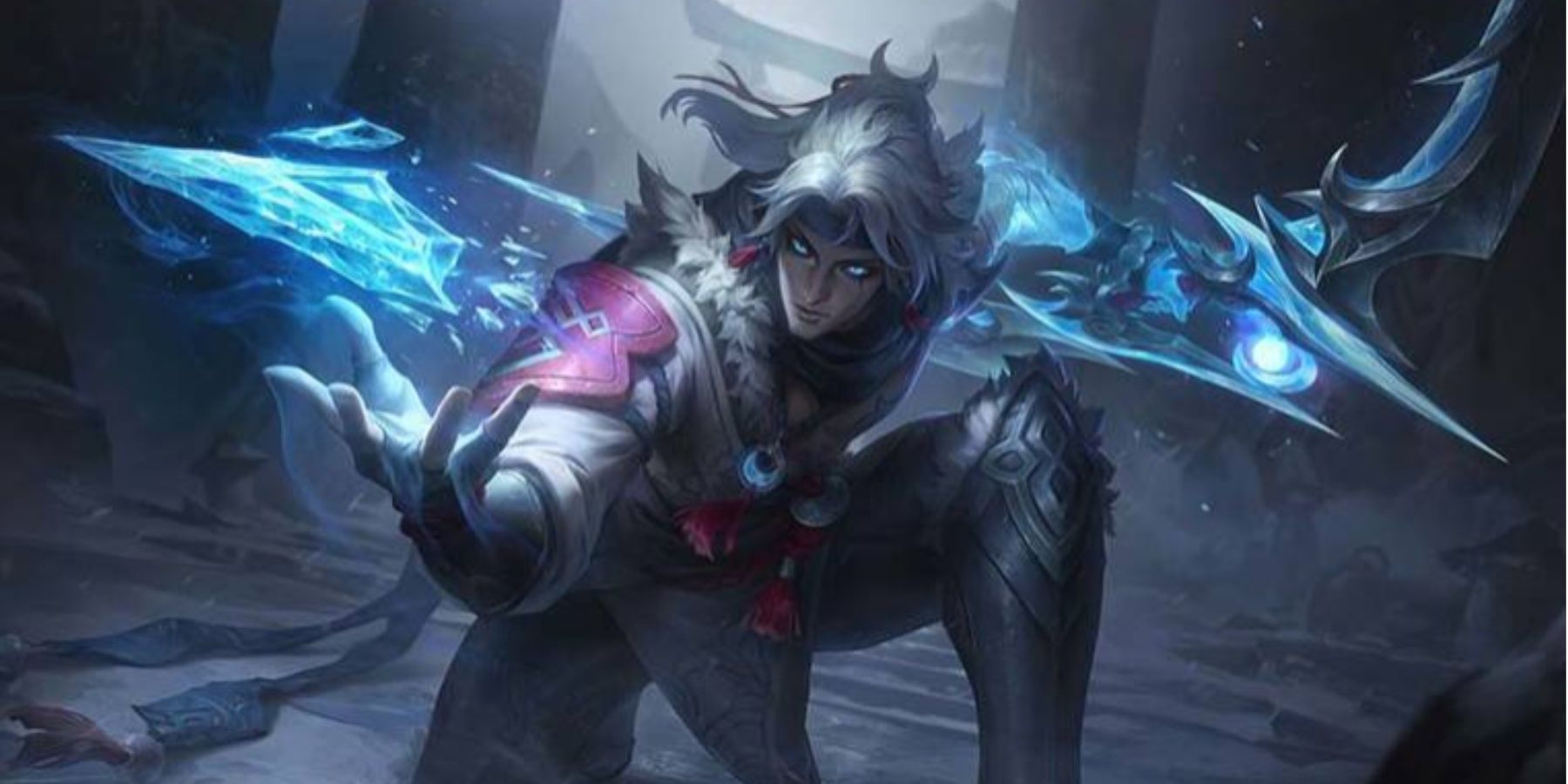 League of Legends Snow Moon Varus splash art