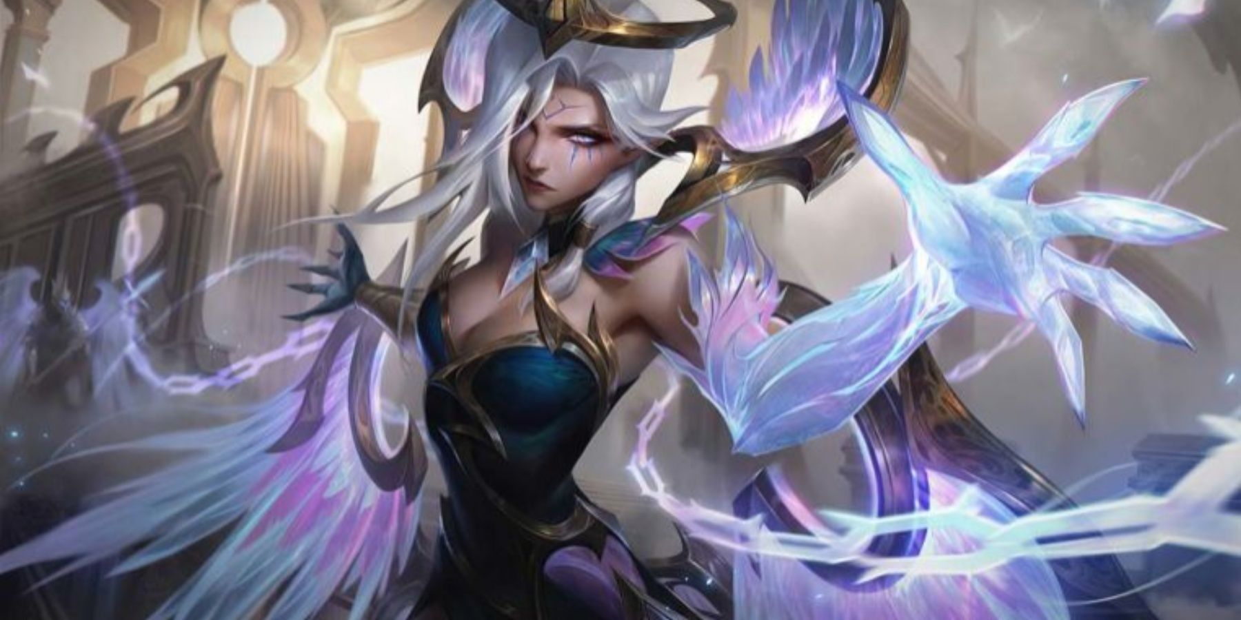 League of Legends Dawnbringer Morgana splash art