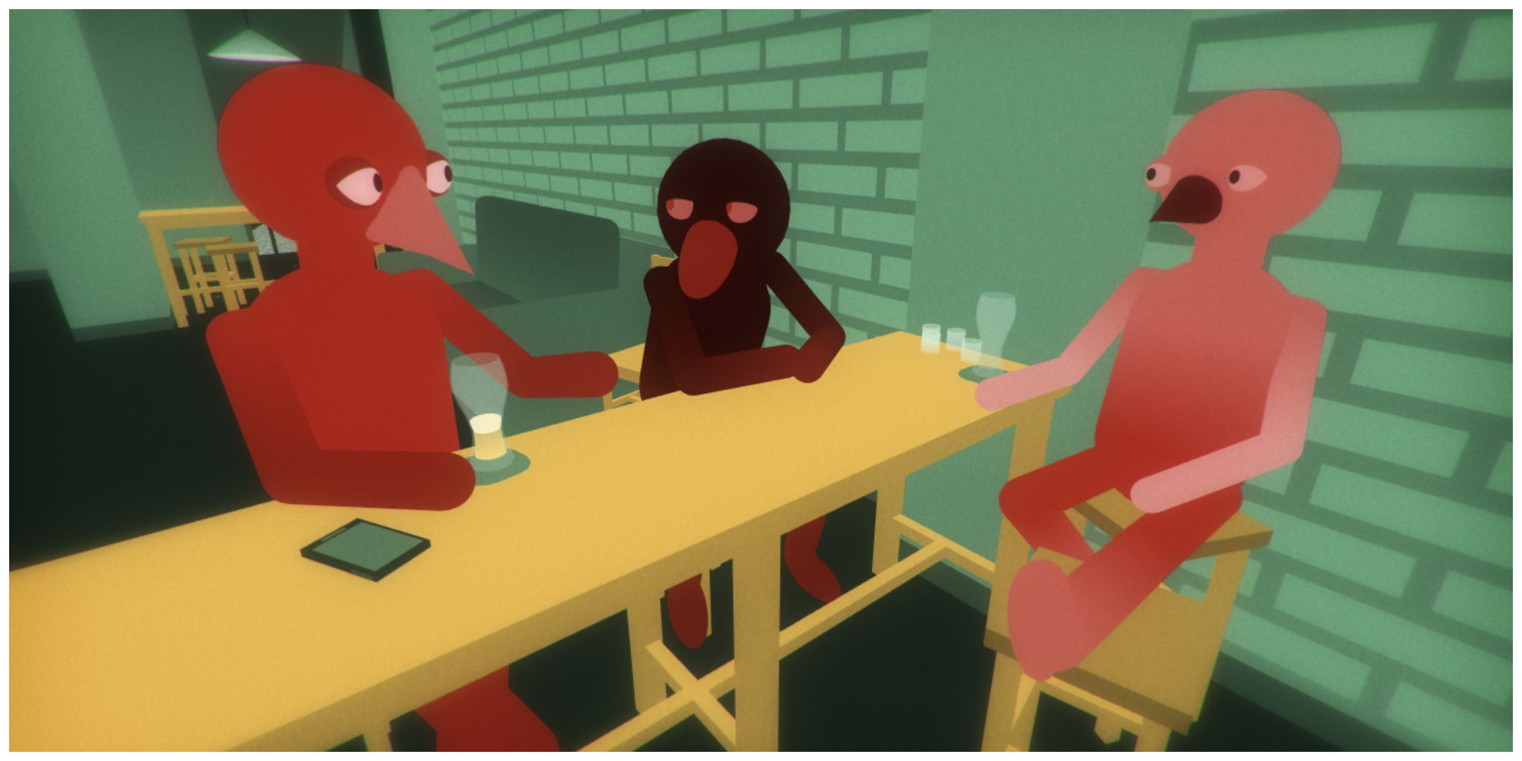 Through The Fragmentation - Three Characters Sat At A Table