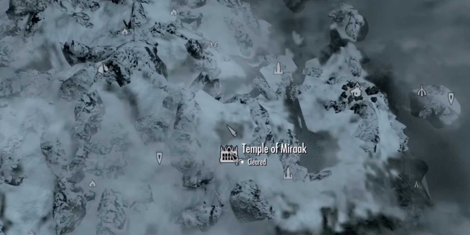 The Elder Scrolls 5: Skyrim Map showcasing Temple of Miraak in Solstheim