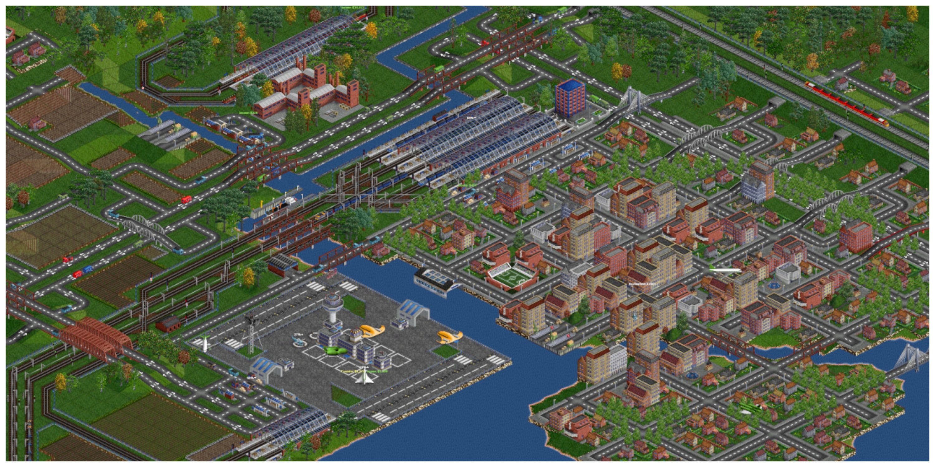 OpenTTD - Steam Store Page Screenshot (Large City)