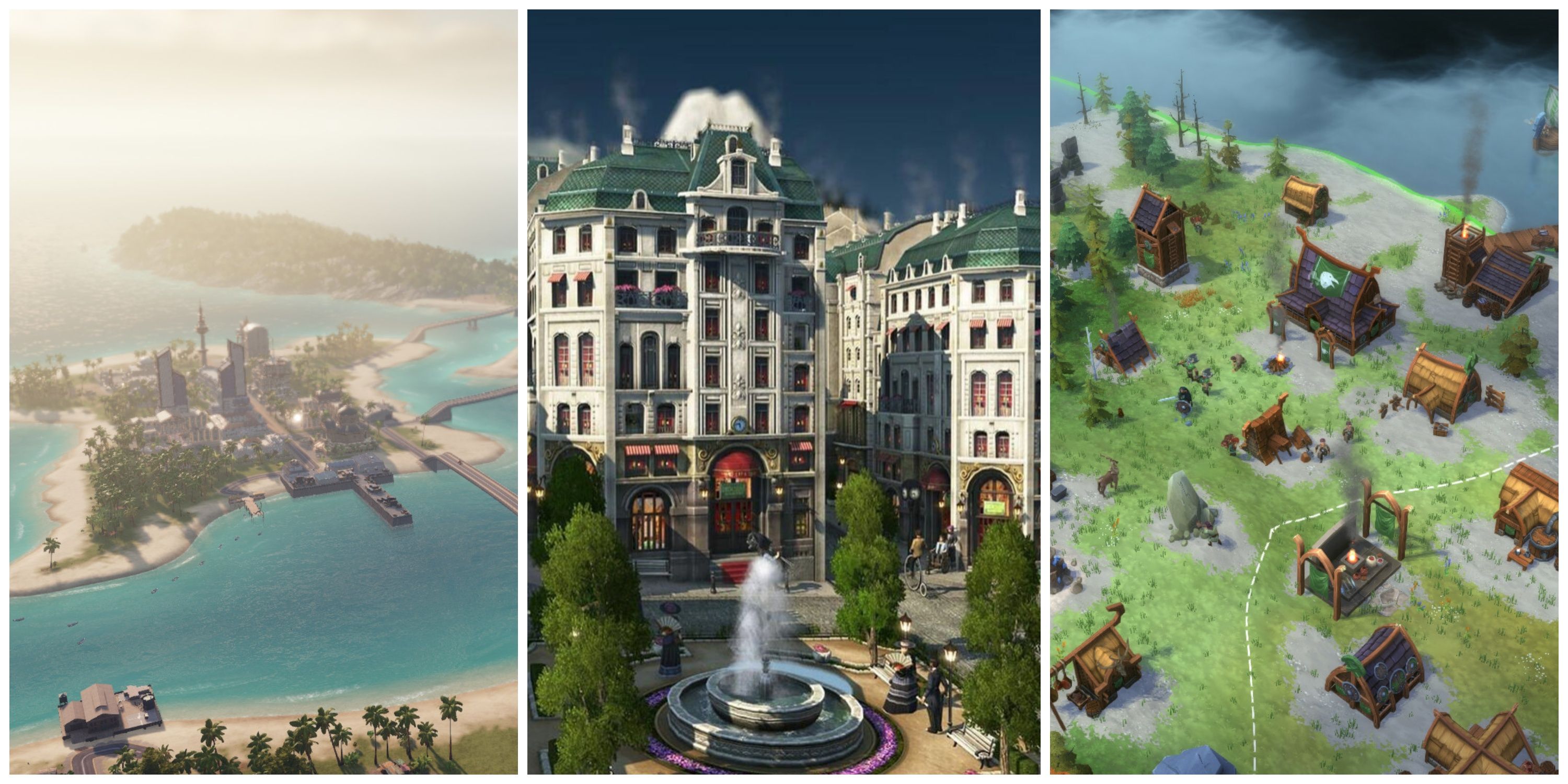 Best Co-Op City Building Games, Ranked (Featured Image) - Tropico 6 + Anno 1800 + Northgard