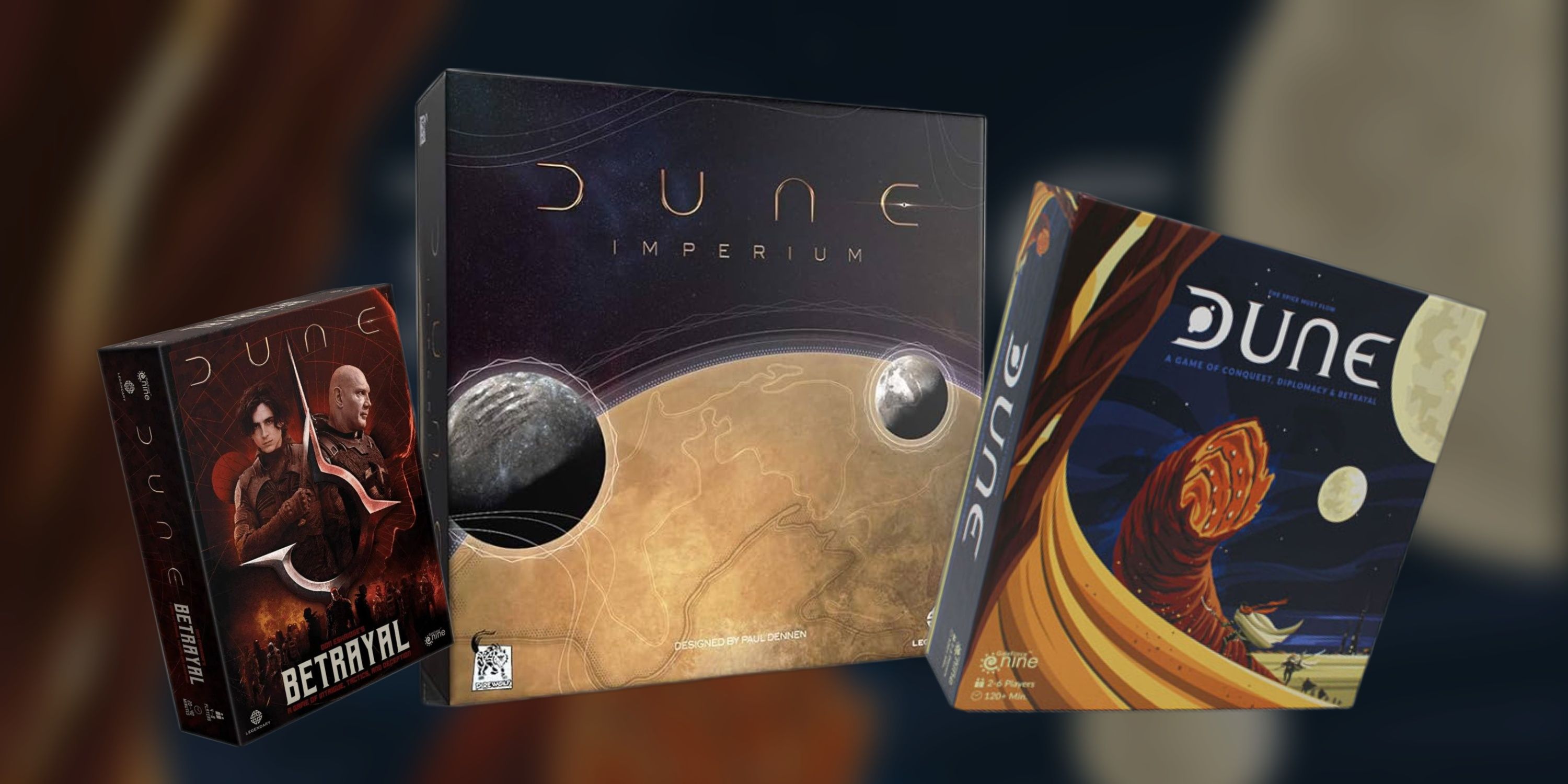 Every Dune Tabletop Game, Ranked (Featured Image) - Various Game Boxes