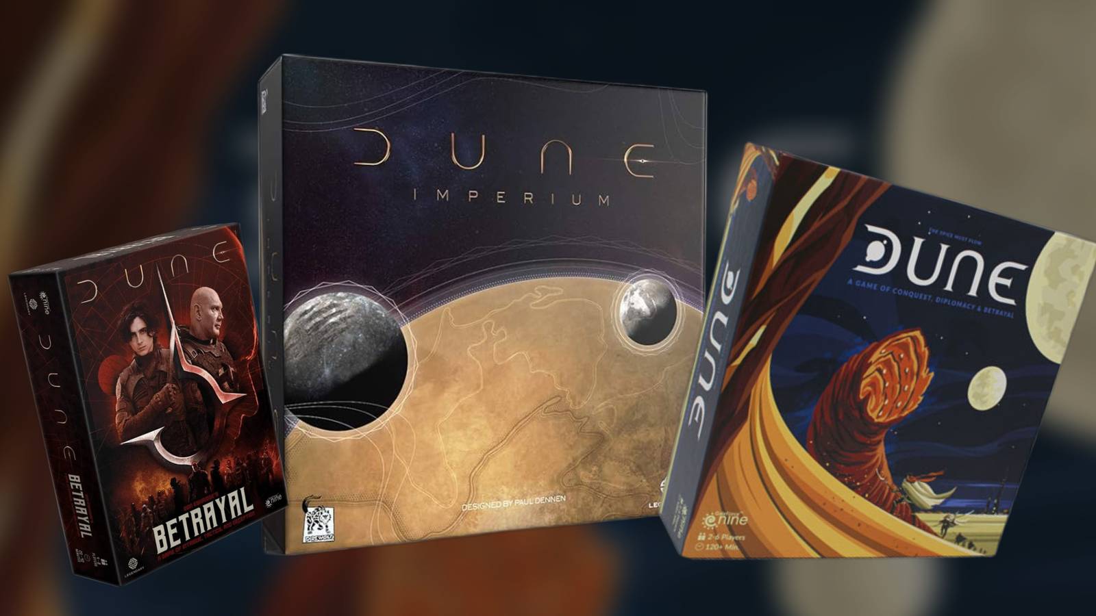 Every Dune Tabletop Game, Ranked (Featured Image) - Various Game Boxes
