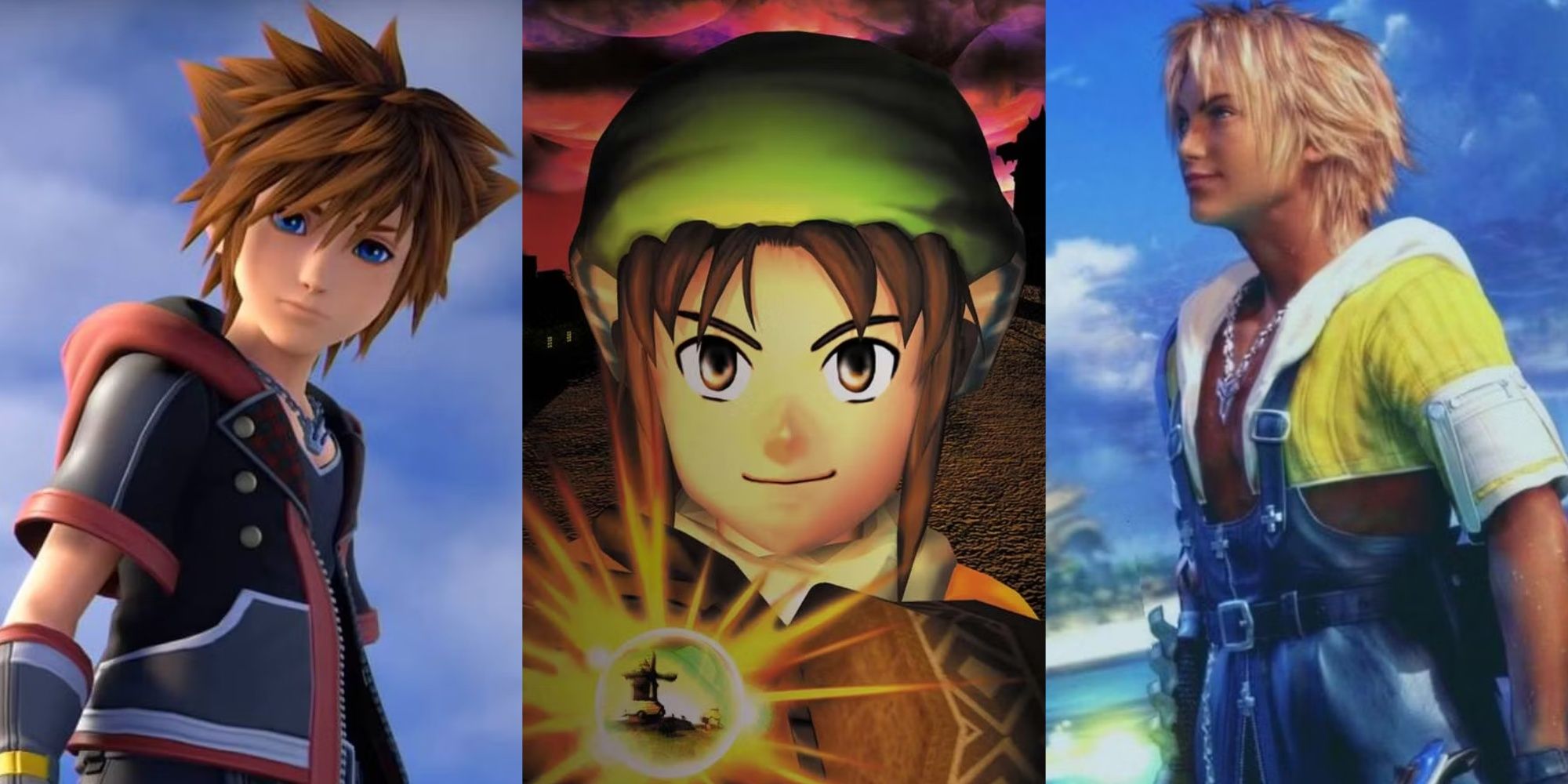 Feature image of Kingdom Hearts, Dark Cloud, Final Fantasy 10 protagonists