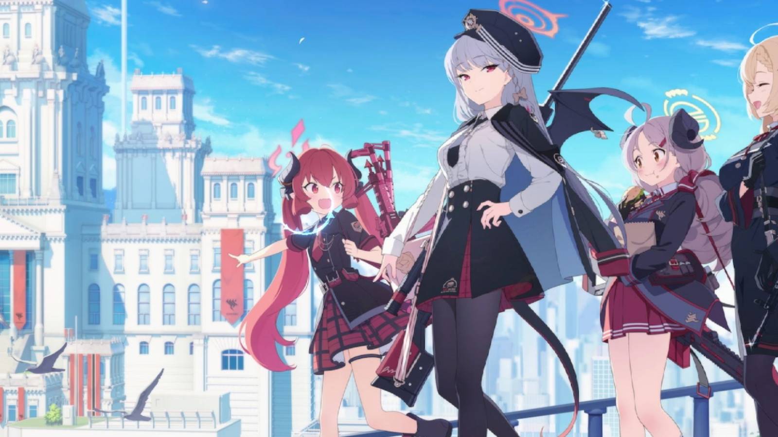 Blue Archive Loading Screen with Akari, Haruna, Izumi and Junko