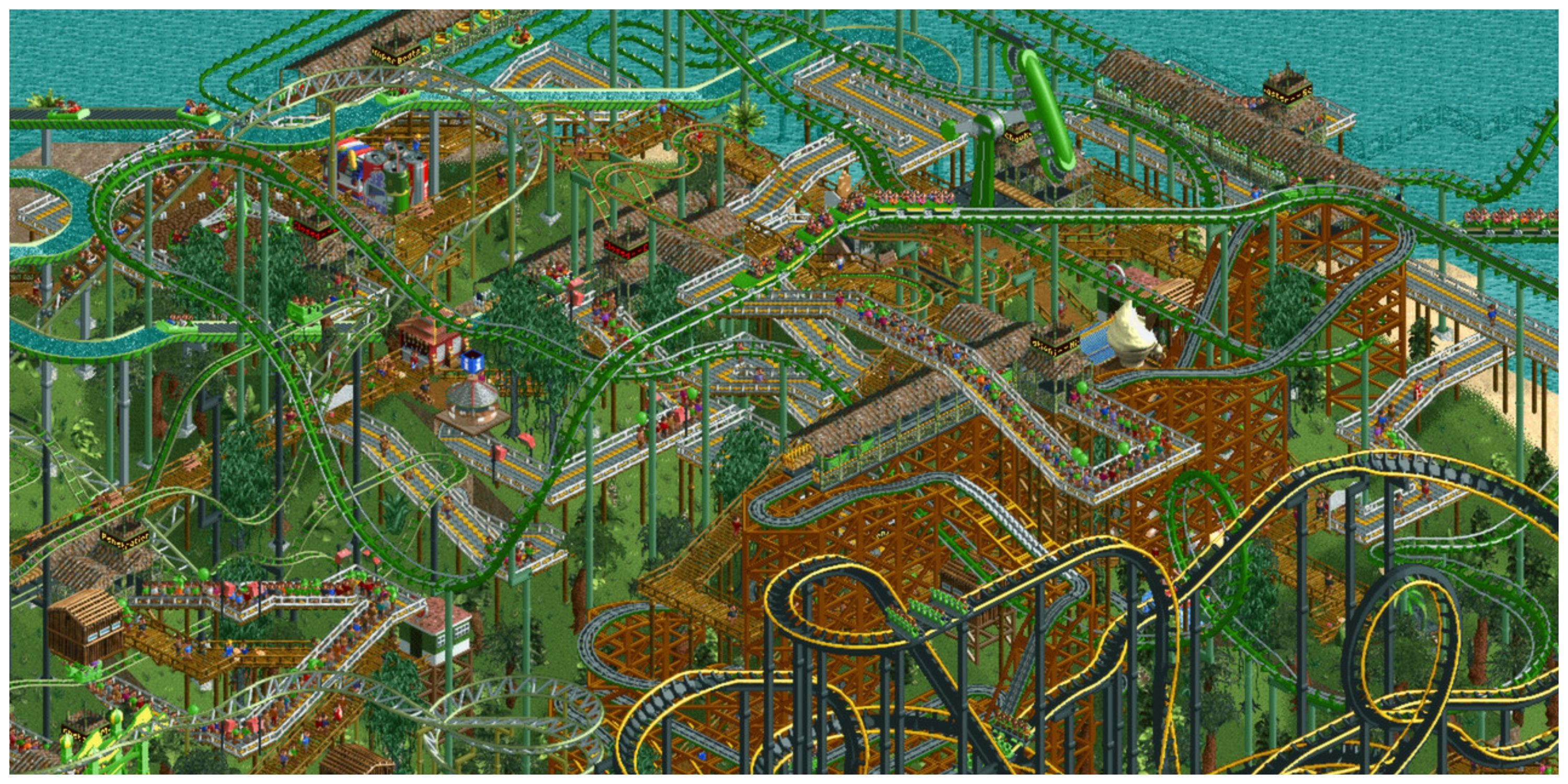RollerCoaster Tycoon 2 - Steam Store Page Screenshot (Several Roller-Coasters)