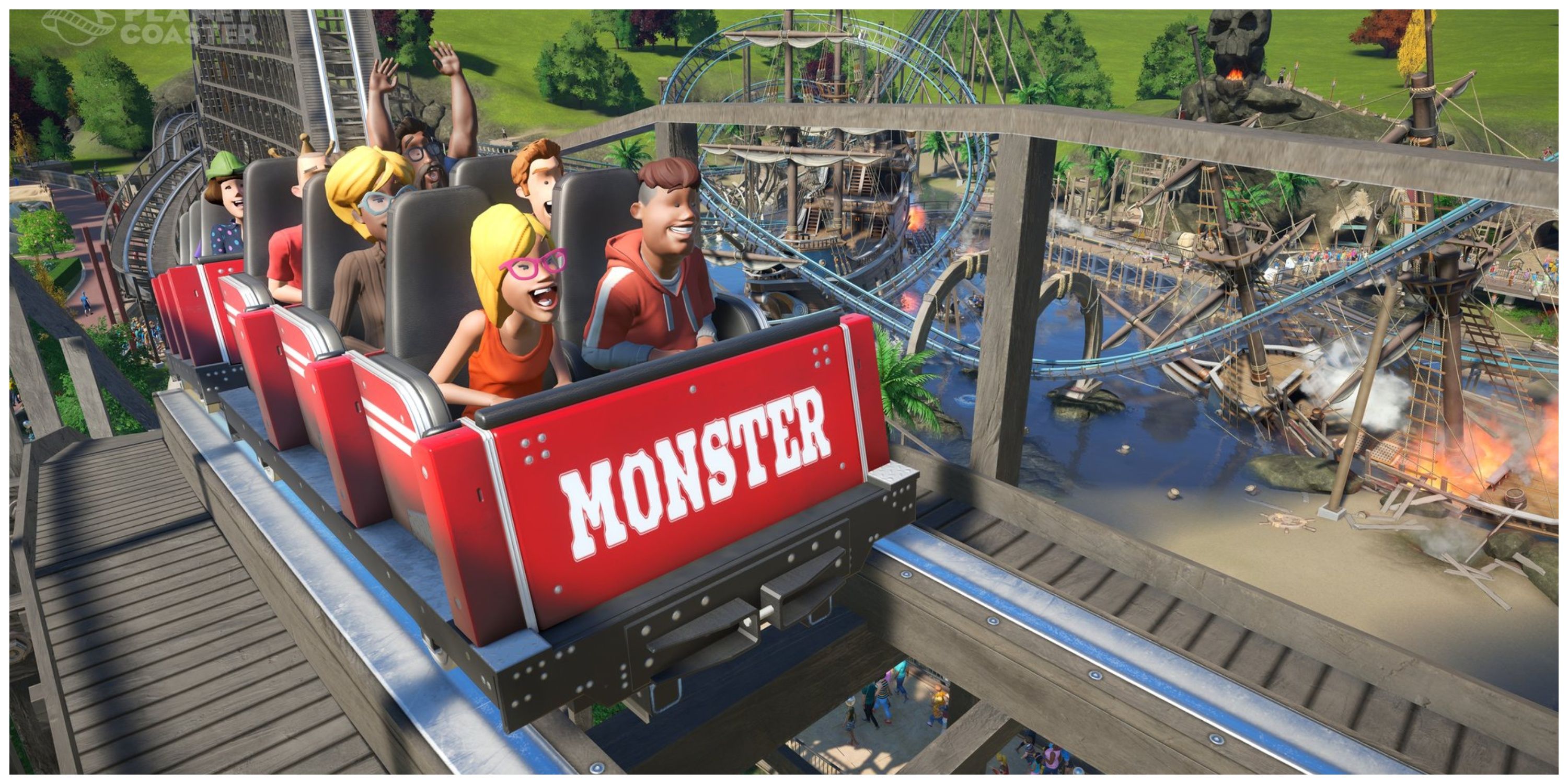 Planet Coaster - Steam Store Page Screenshot (Customers On A Roller-Coaster)