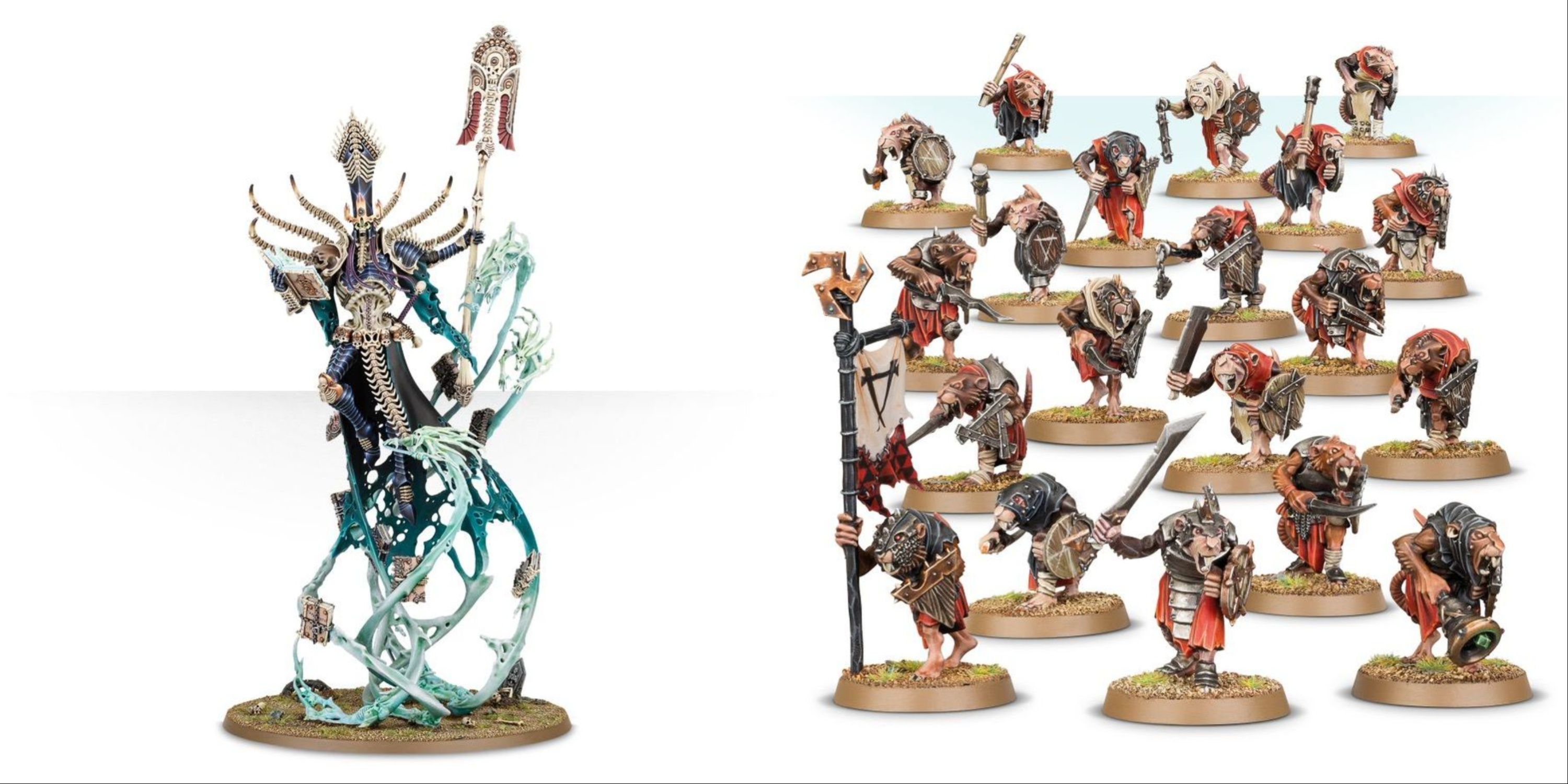 Warhammer Models, Nagash, Lord of Undeath and a unit of Skaven Clanrats