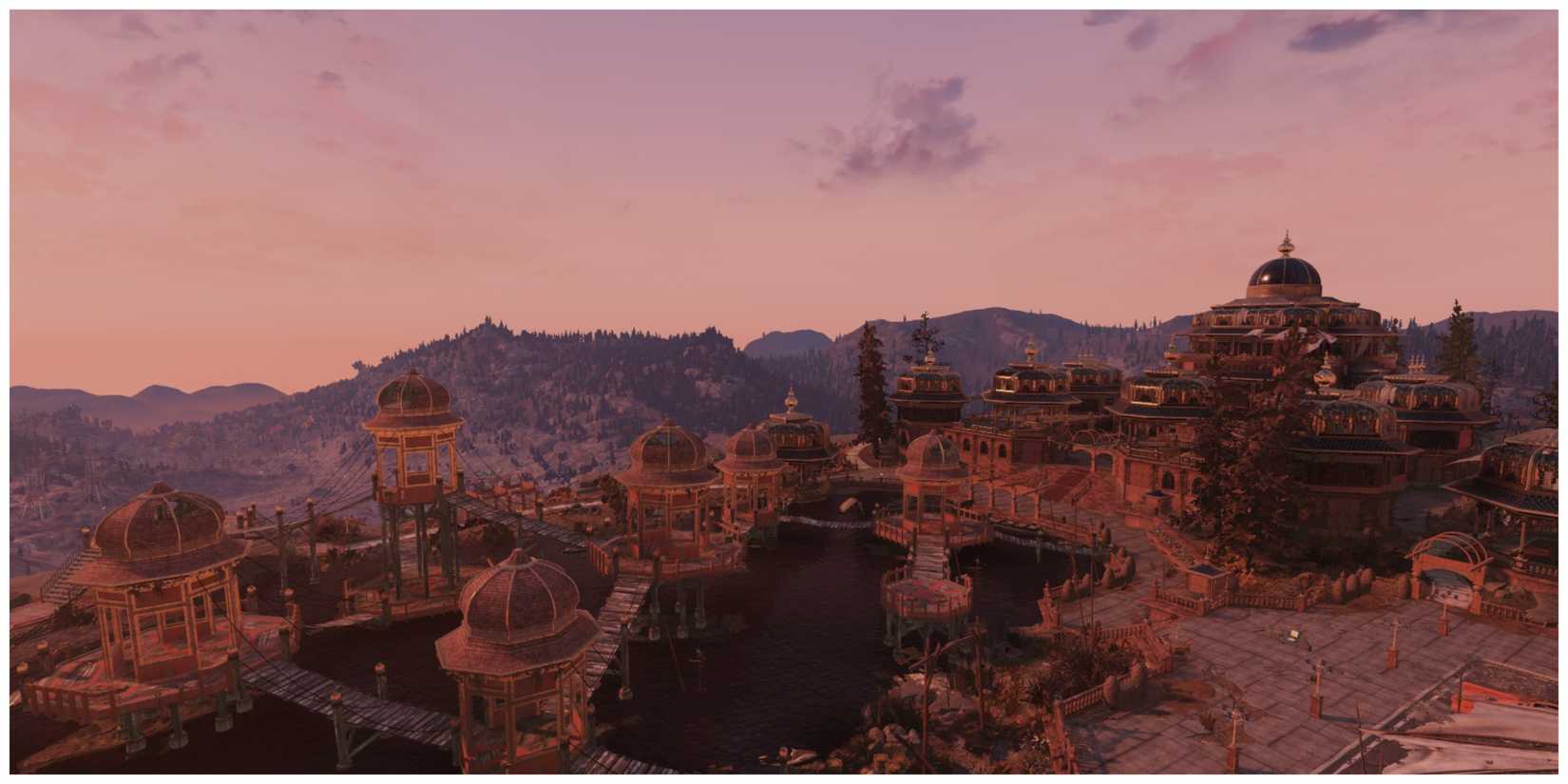 View of the Palace of the Winding Path at night