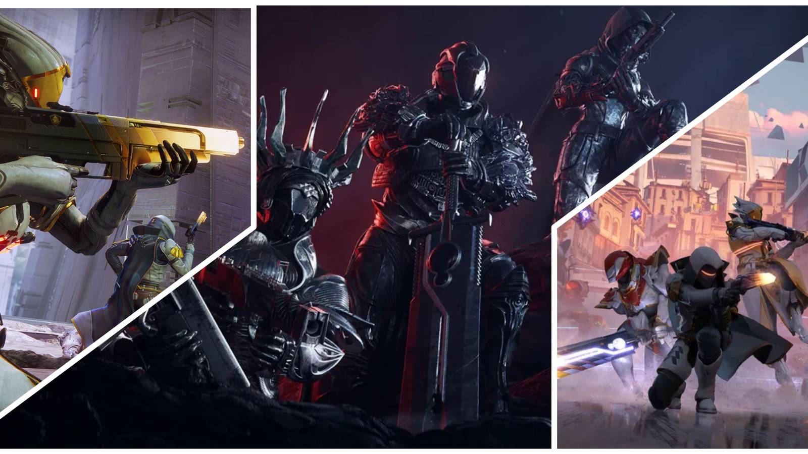 Collage of Onslaught Destiny 2 Images of Guardians Fighting