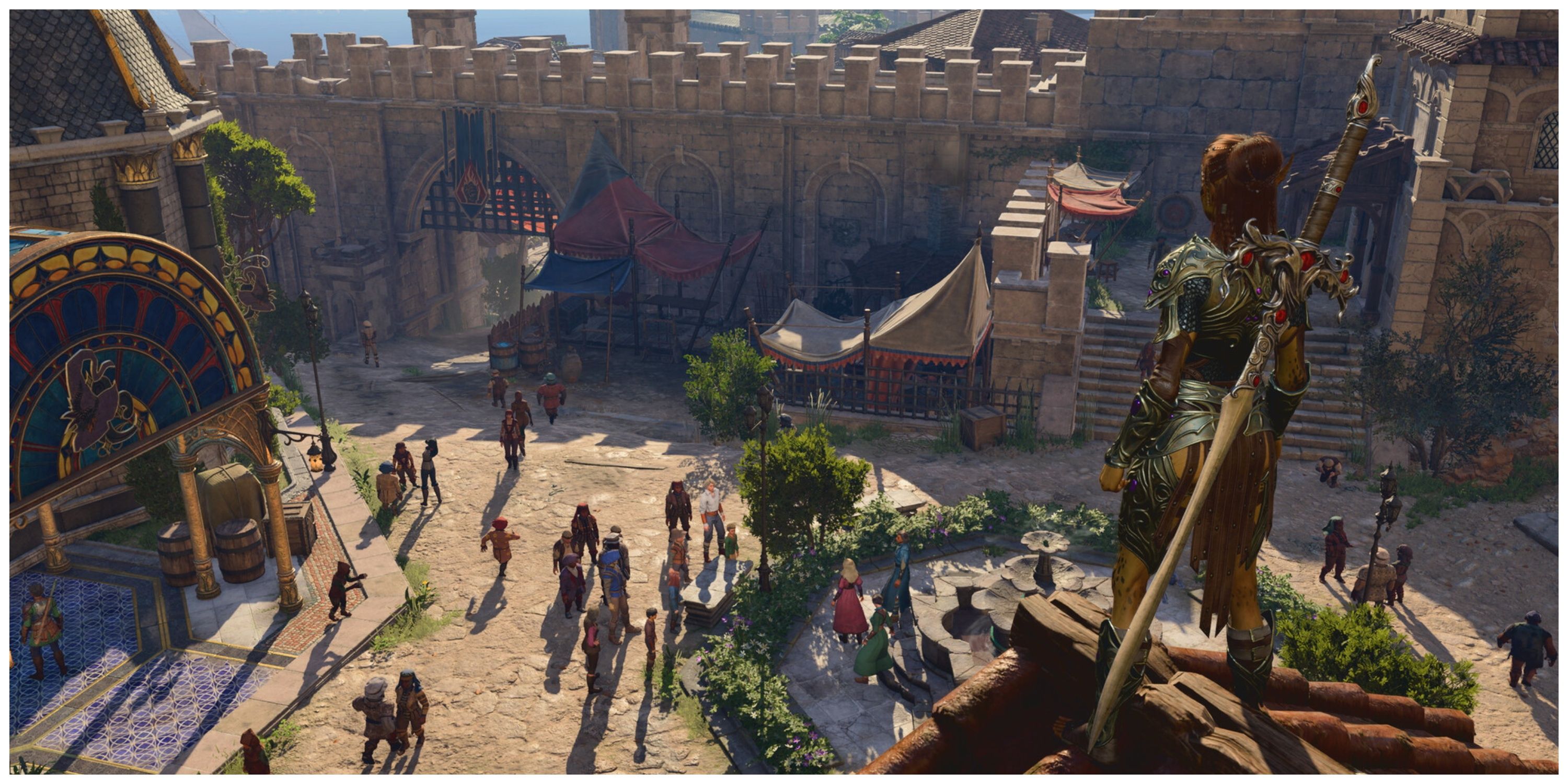 Baldur's Gate 3 - Overlooking A Courtyard