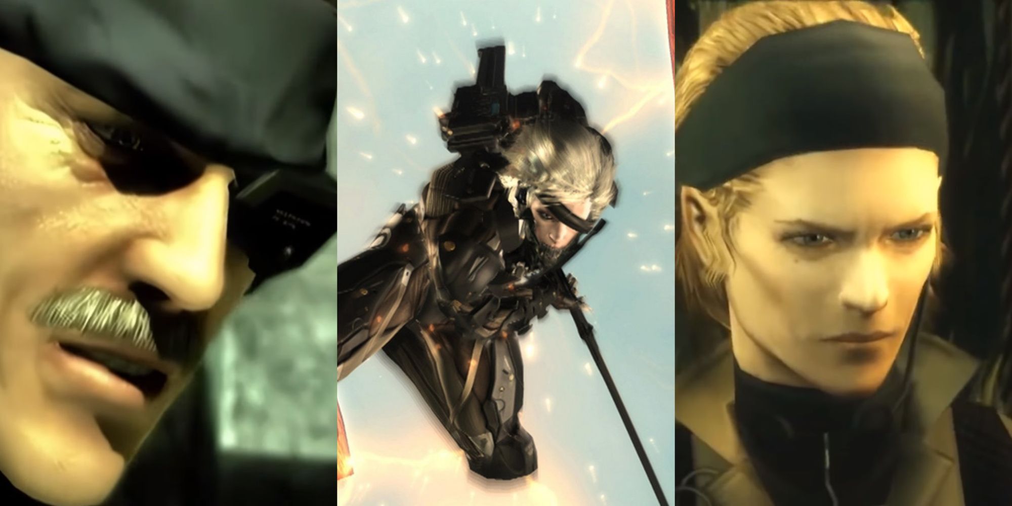 collage of 3 different metal gear games