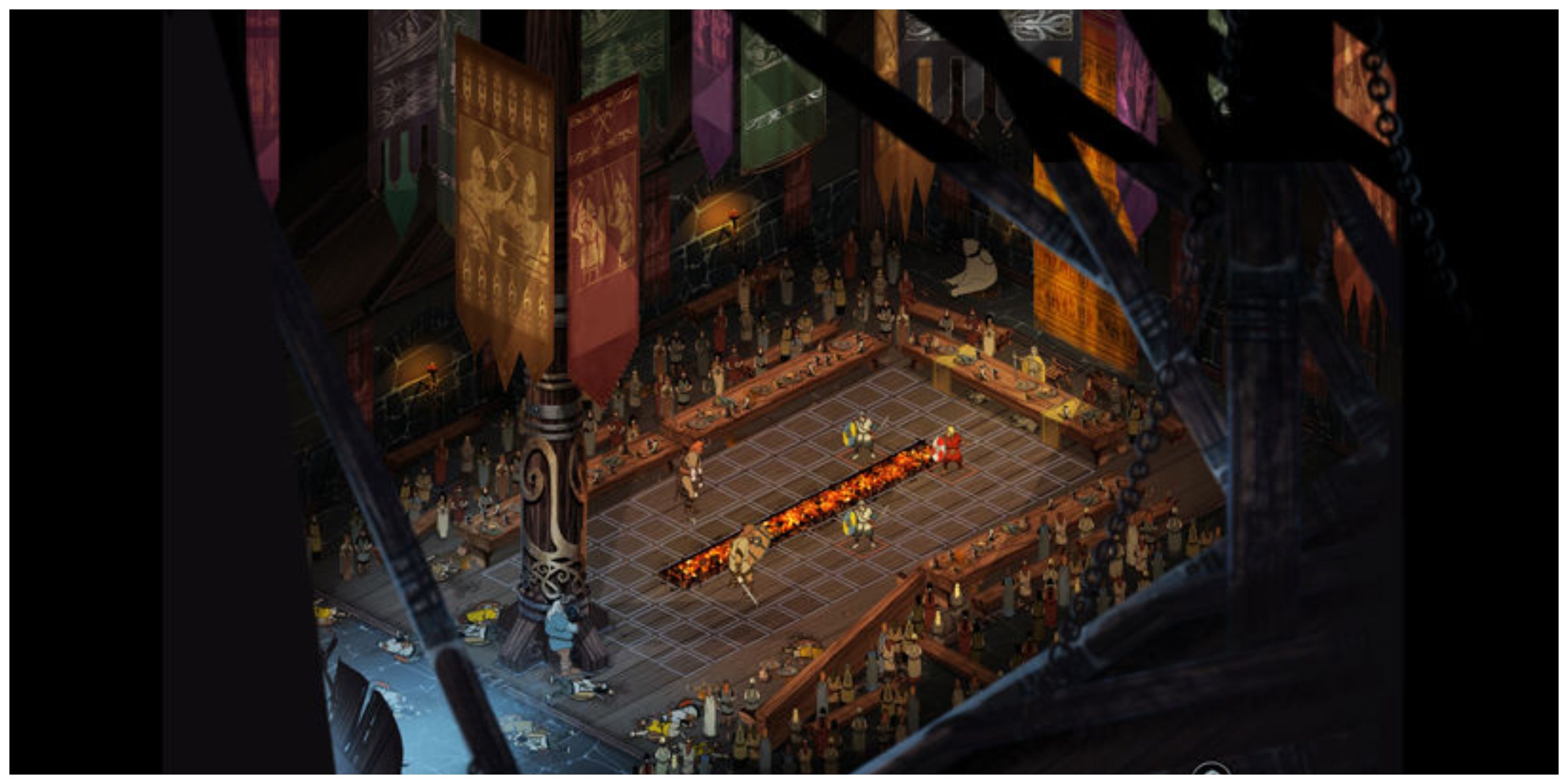 Combat In A Large Hall In The Banner Saga