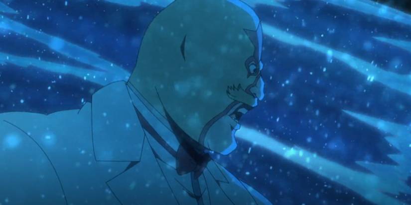 Mask de Masculine caught inside the watery illusion of Kinshara Butodan's Bankai in bLEACH 