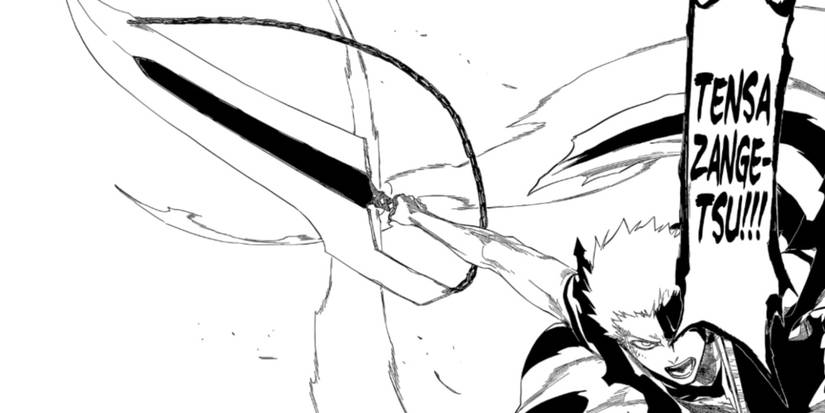 Ichigo activating his true Bankai against Yhwach in the Bleach manga