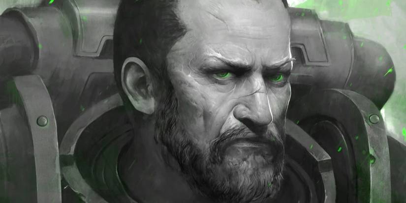 Warhammer 40k: Strongest Chaos Space Marines Who Aren't Primarchs Luther black and white with green highlights 