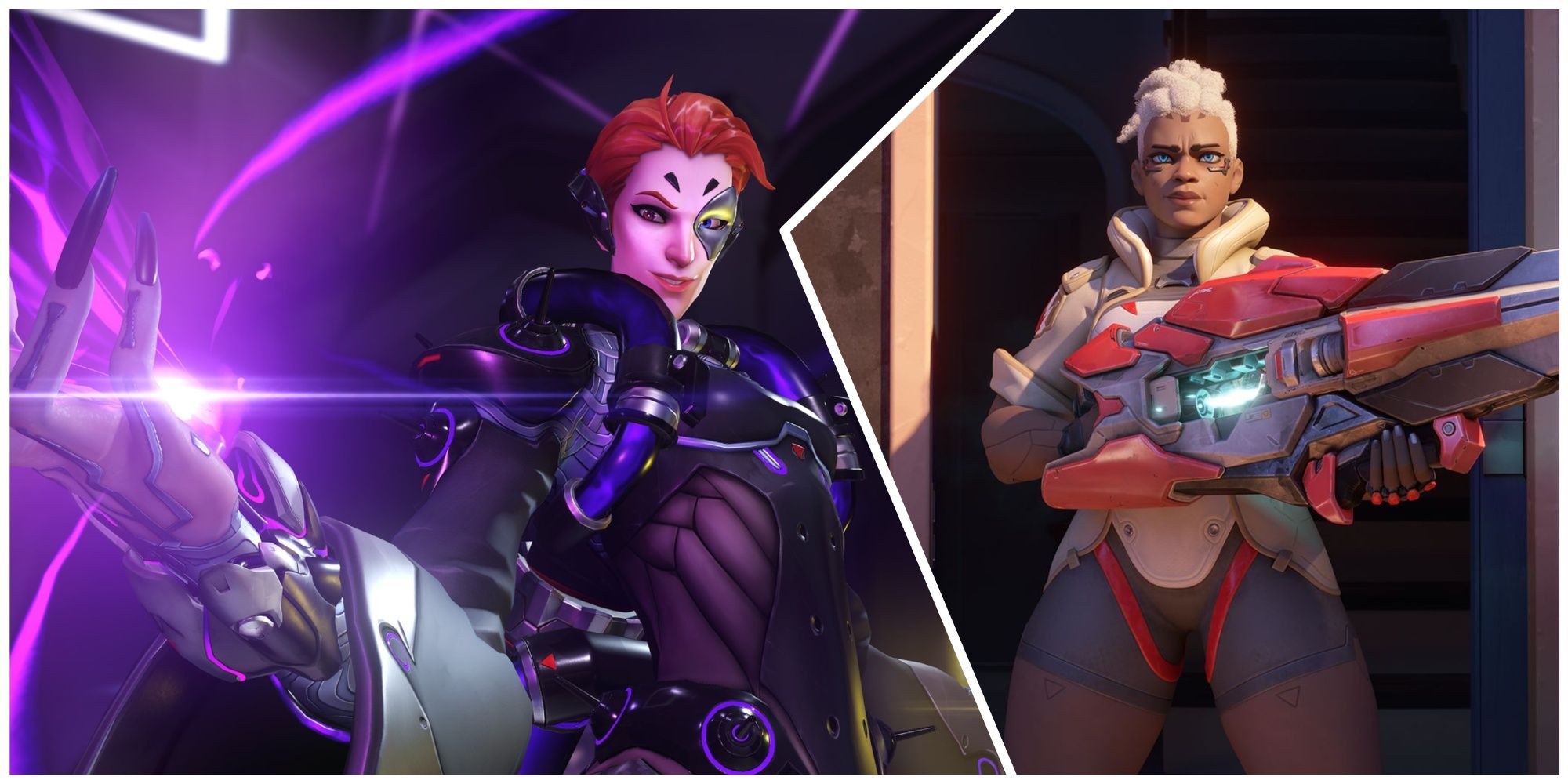 Collage Image of Moira and Sojourn from Overwatch 2