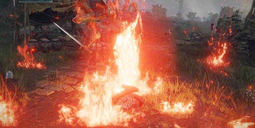 10 Most Overpowered Incantations In Elden Ring Player in Elden Ring summoning fire to send enemies flying