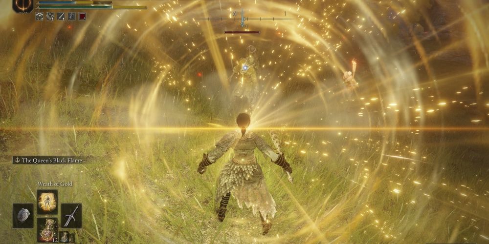 A golden burst ‌coming from a⁣ player in Elden ​Ring