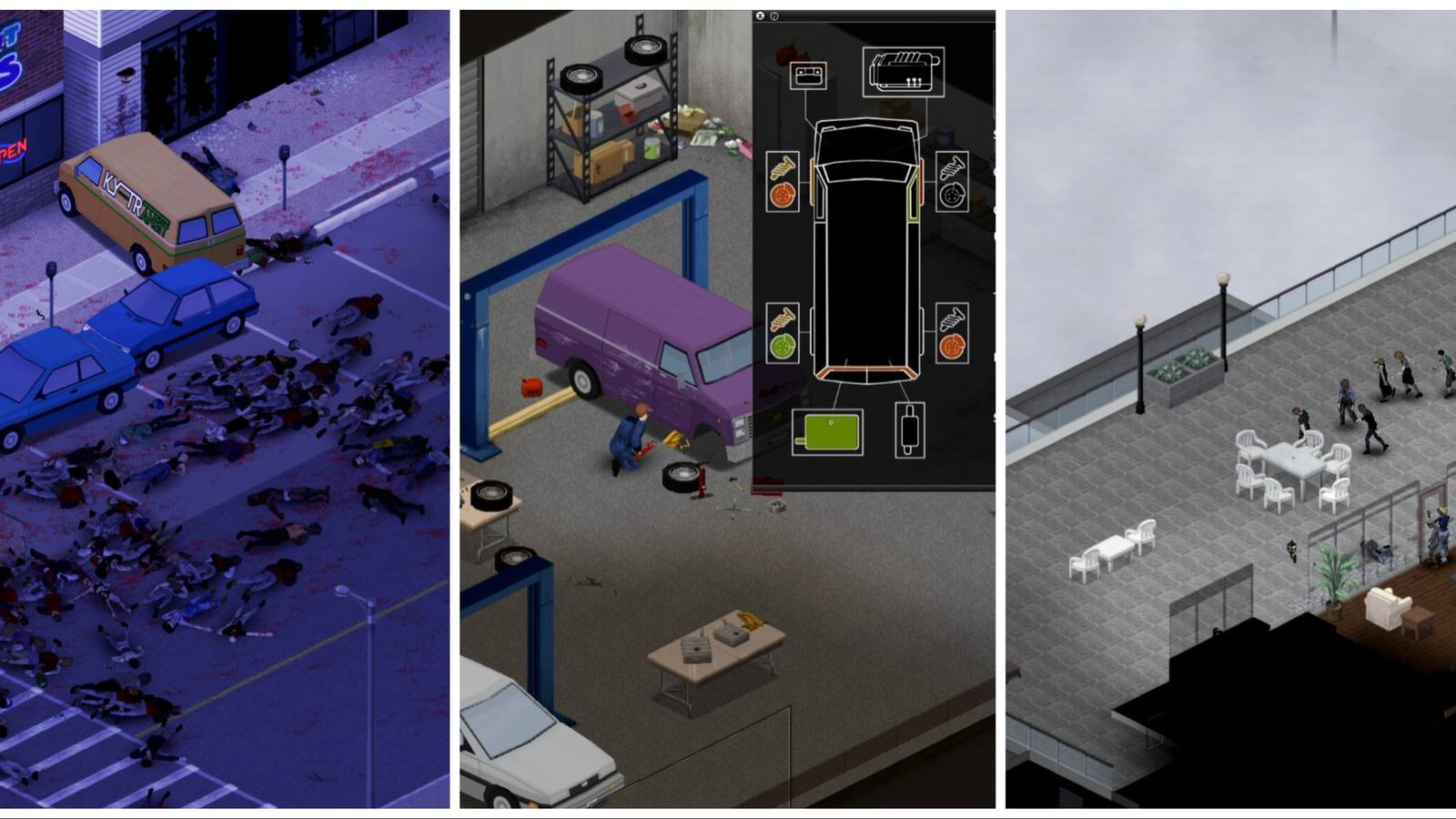 tuning minivan zombies at night and supermarket spree