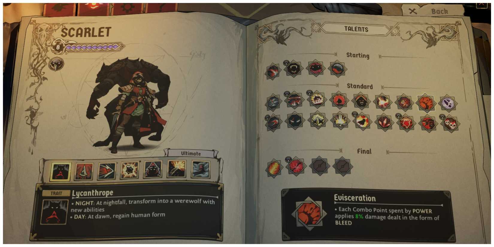 Ravenswatch - Scarlet's Talent Page