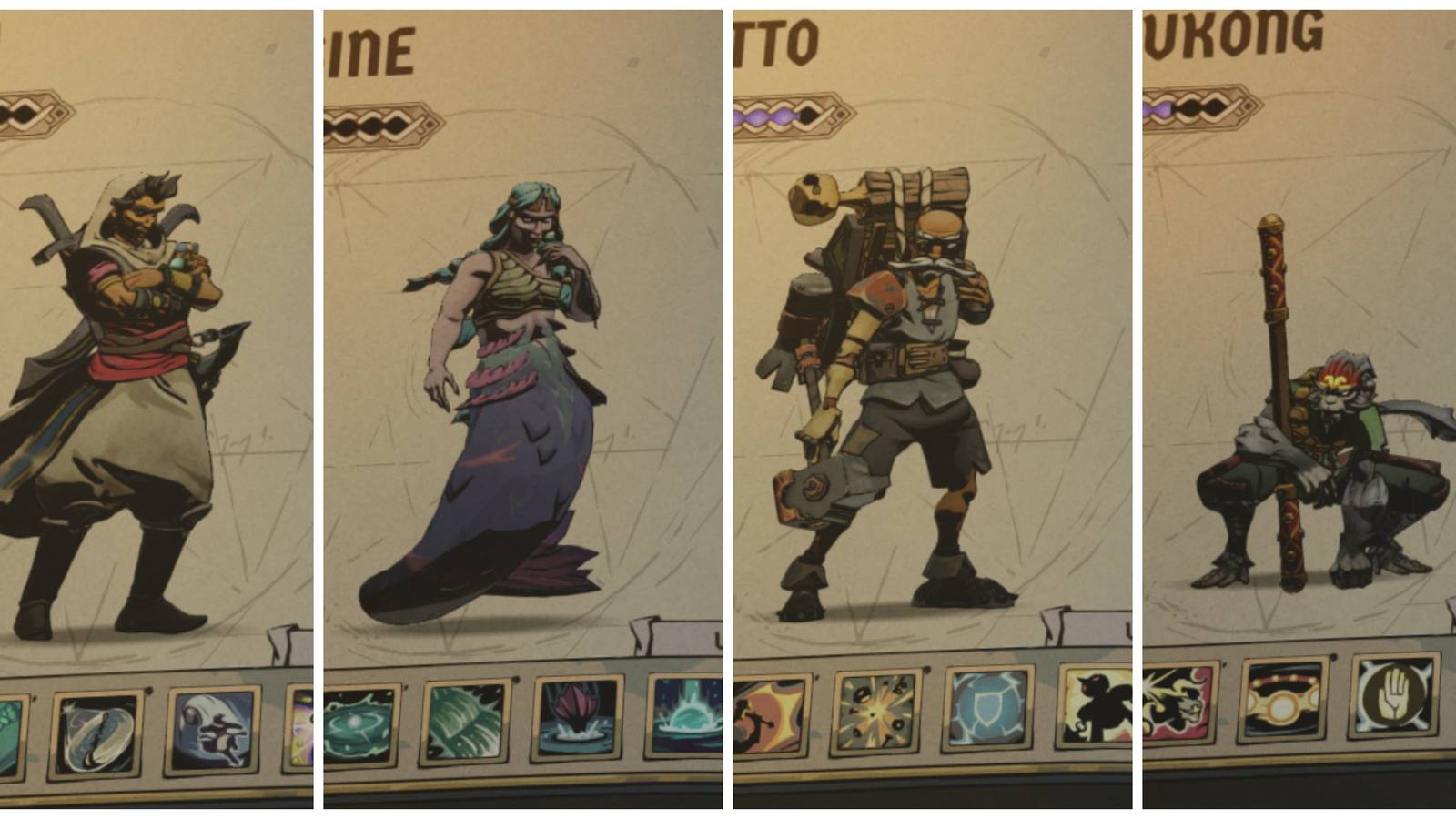 Ravenswatch - Various Playable Characters' Talent Pages