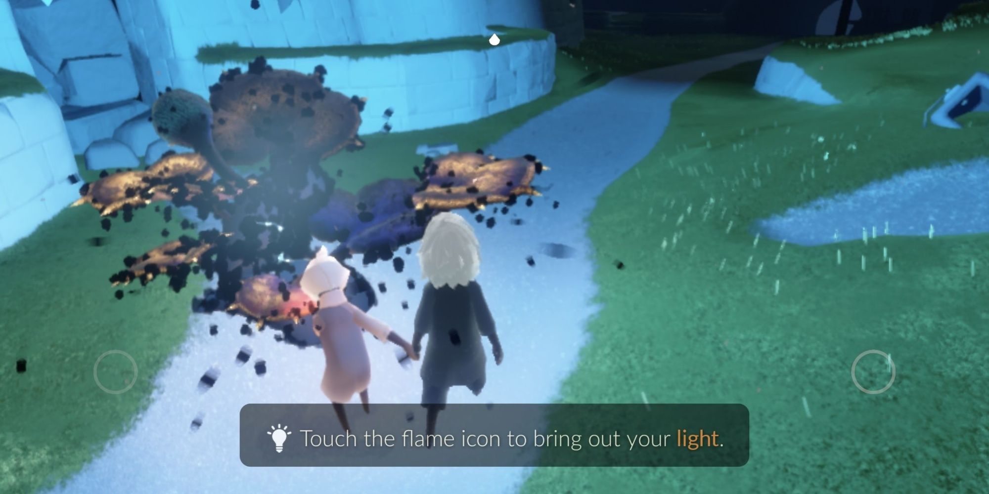 Burning down Darkness Tree with candle in game