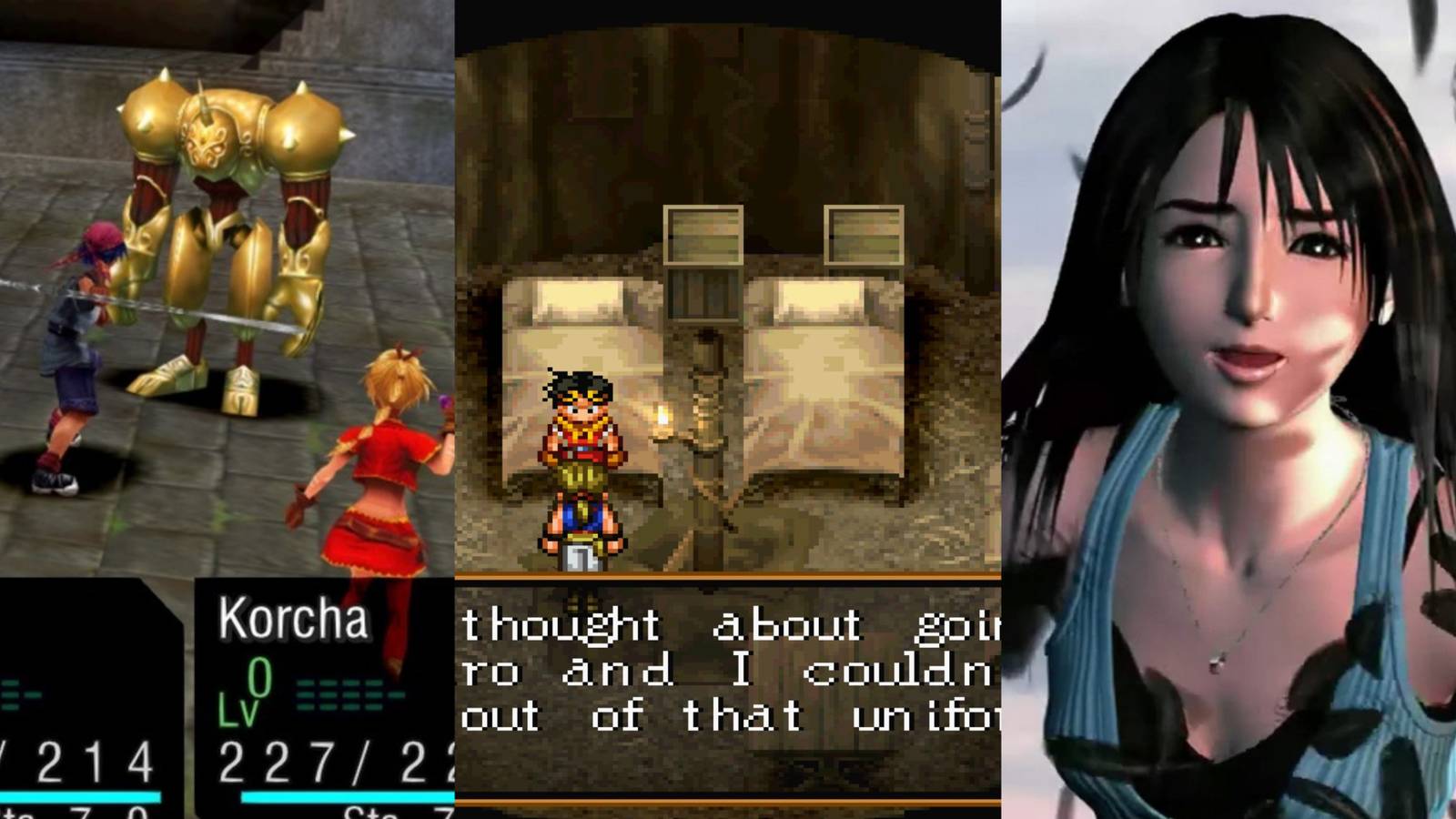 a collage of 3 ps1 rpgs