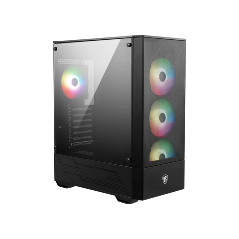 MSI Mid-Tower PC Gaming Case – Tempered Glass Side Panel – 4 x 120mm aRGB Fan – Liquid Cooling Support up to 240mm Radiator x 1 – MAG Forge 112R
