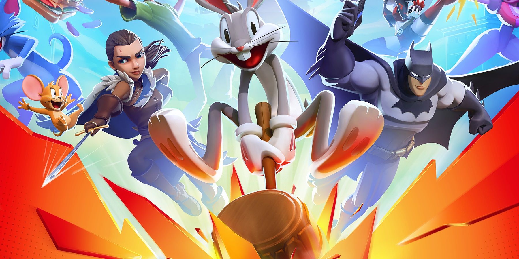 multiversus characters bugs bunny, batman, and arya stark