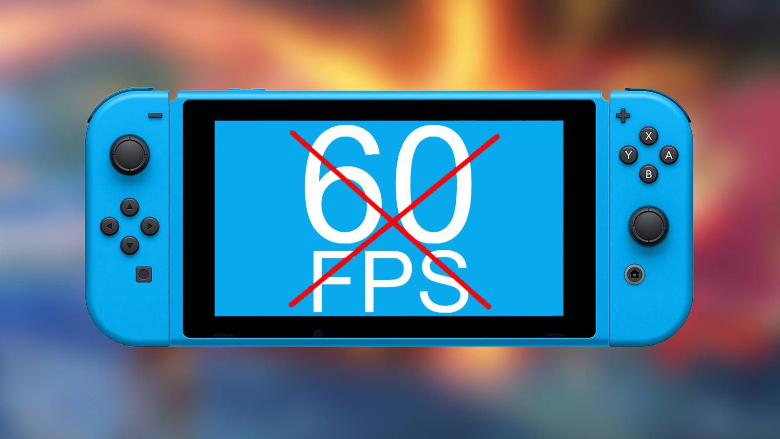 Nintendo Switch 60 FPS crossed out on blurred Bayonetta Origins screenshot
