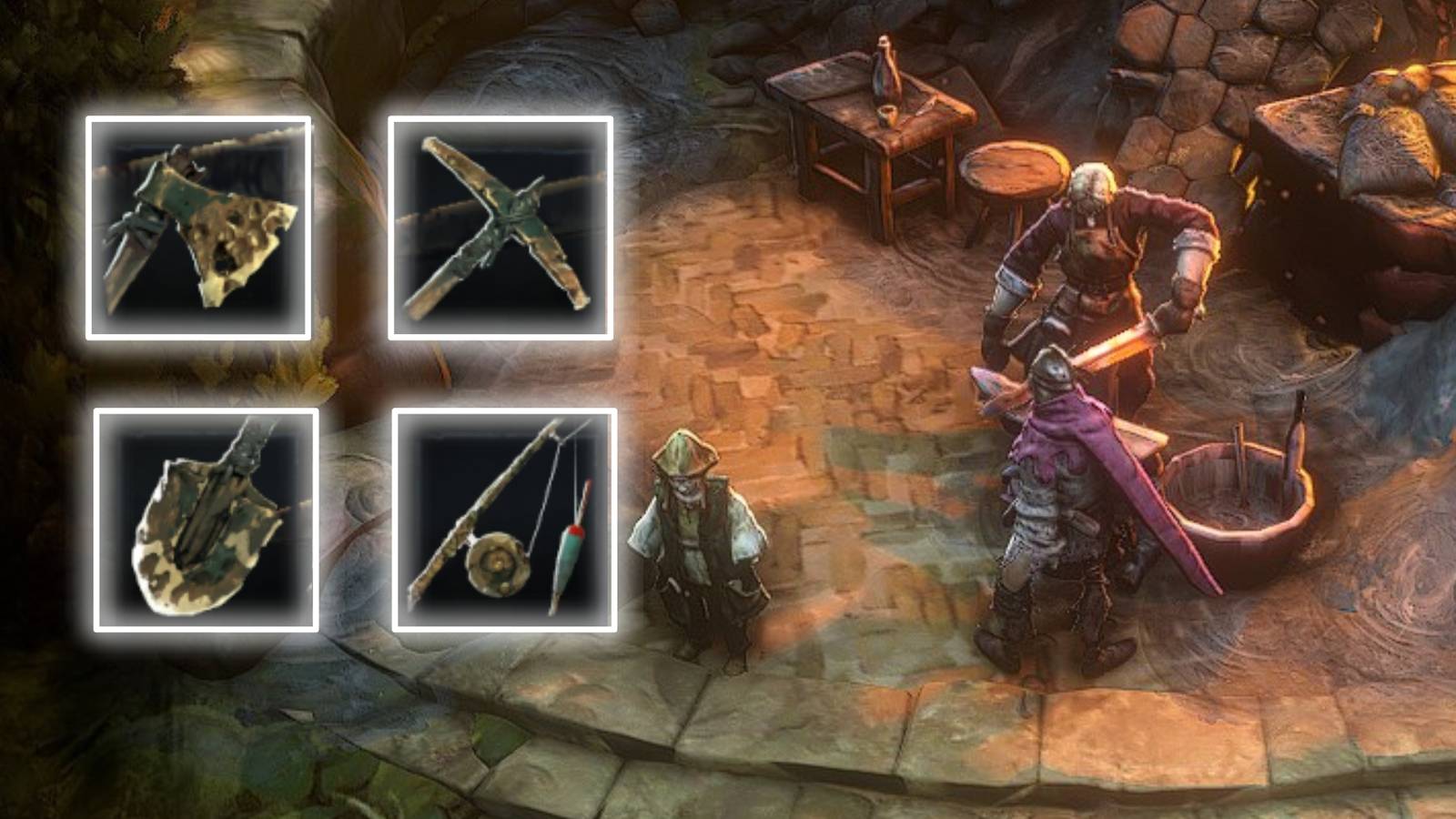 No Rest for the Wicked How To Get Shovel, Woodcutter’s Axe, Fishing Rod, & Pickaxe feature image